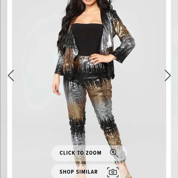 Fashion Nova Electric city sequin pantsuit set - Picture 2 of 7